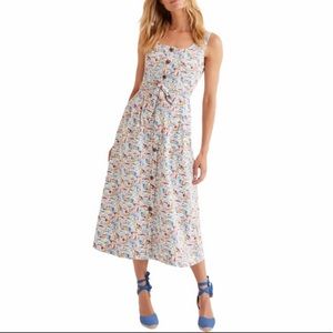 RARE Boden Joanna Midi Dress in Sea View City Building Print Button *No Tie A